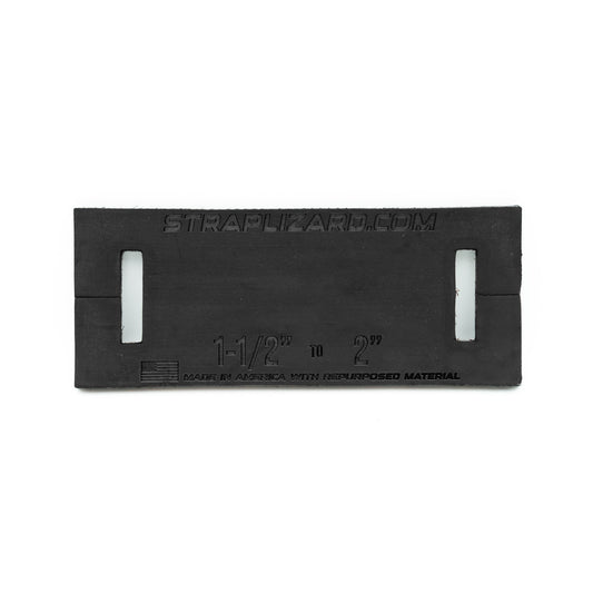 Black XL ratchet-strap abrasion protector with two slots