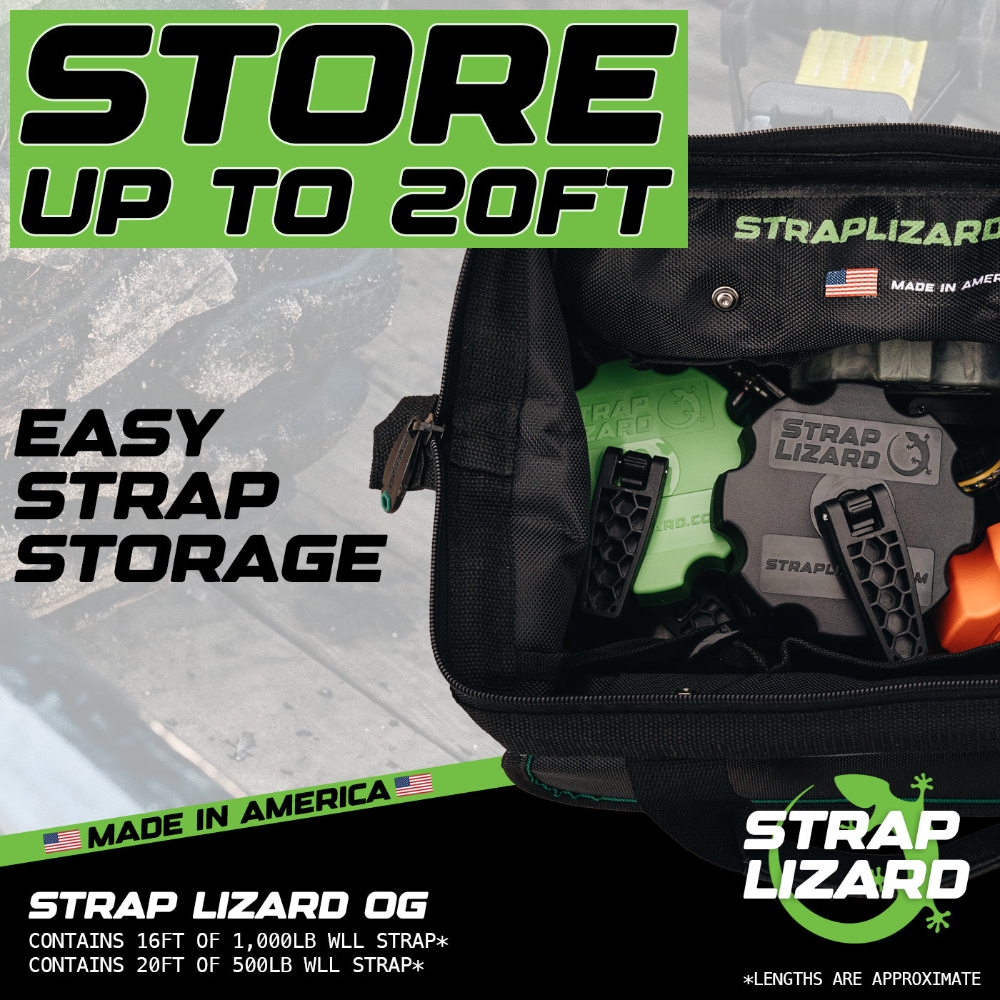Strap Lizard OG | Ratchet Strap Storage & Tail Management Accessory