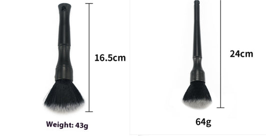 Black short and long interior detailing brush set